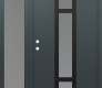 Modern Steel Front Door DIAMOND A9 48" X 80" ANTHRACITE/ANTHRACITE FROSTED GLASS PANEL BLACK RHI WITH SIDELITE FROSTED GLASS