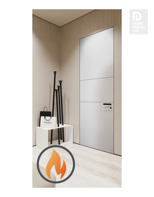 20 Min Fire Rated 2H Snow White Modern Interior Frameless Door by Belldinni
