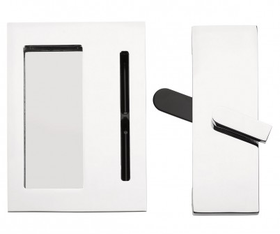 EMTEK BARN PRIVACY LOCK WITH FLUSH PULL PRIVACY POLISHED CHROME (US26) 222202