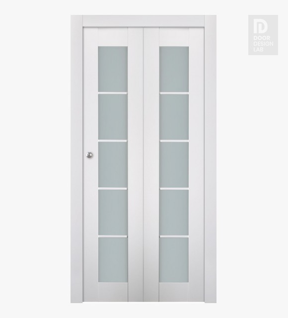 Smart Pro 5 Lite Vetro Polar White Modern Interior Bifold Doors by Belldinni