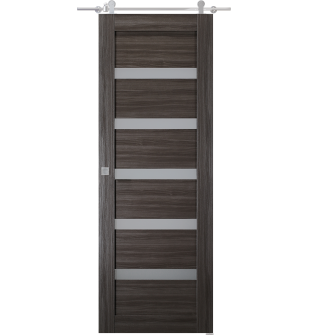 Leora Vetro Gray Oak Barn doors
