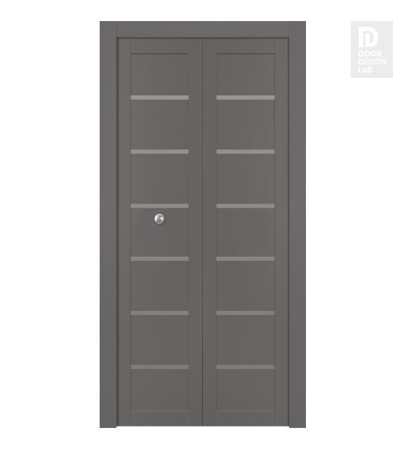Avon 07-02 Vetro Gray Matte Modern Interior Bifold Doors by Belldinni