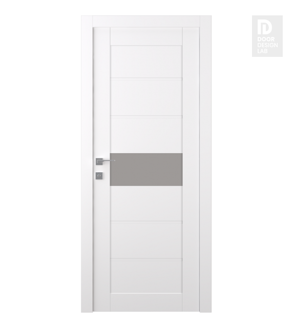 Edna Vetro Snow White Modern Interior Door by Belldinni