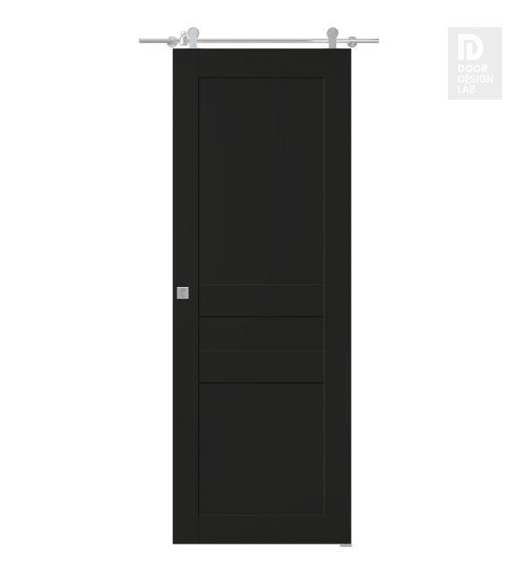 Avon 07 2R Black Matte Modern Interior Barn Door by Belldinni