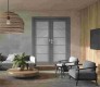 Avon 5 Lite Vetro Gray Matte Double doors