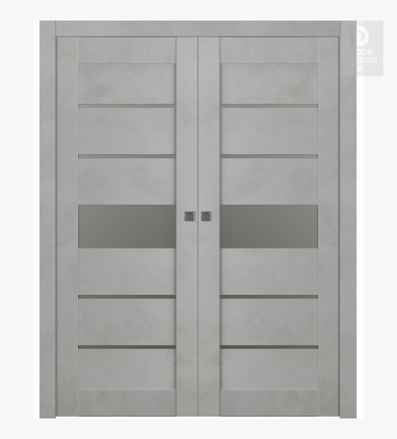 Avon 07-06 Vetro Light Urban Modern Interior Double Pocket Doors by Belldinni