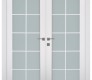 Smart Pro 10 Lite Vetro Polar White Modern Interior Double Swing Doors by Belldinni