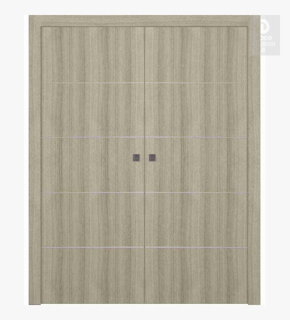Optima 4H Shambor Modern Interior Double Pocket Doors by Belldinni