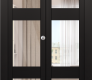 Avon 3 Lite Clear Vetro Black Matte Modern Interior Bifold Doors by Belldinni