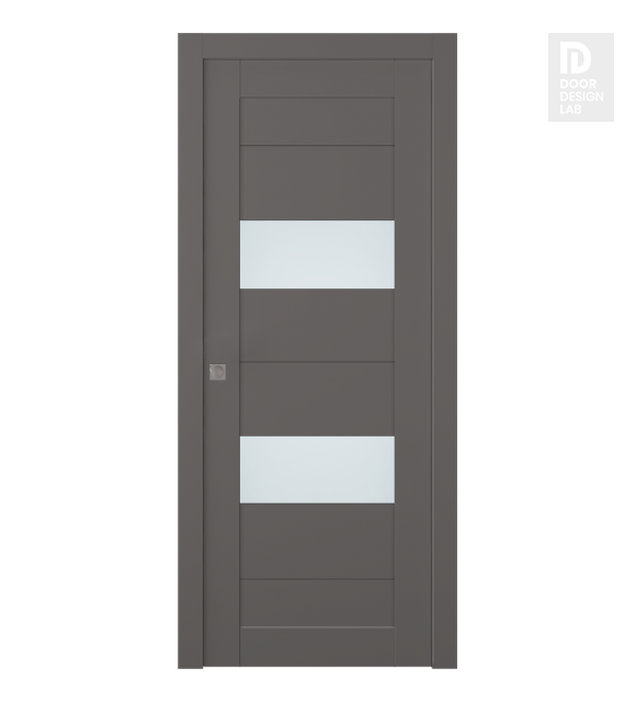 Berta Vetro Gray Matte Modern Interior Pocket Door by Belldinni