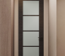 Avanti 4 Lite Vetro Black Apricot Modern Interior Frameless Door by Belldinni