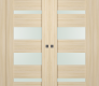 Avon 07-01 Vetro Loire Ash Modern Interior Double Pocket Doors by Belldinni