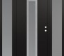 Modern Steel Front Door DIAMOND A1 64" X 80" BLACK/WHITE FROSTED GLASS PANEL STAINLESS STEEL LHI WITH 2 SIDELITES FROSTED GLASS