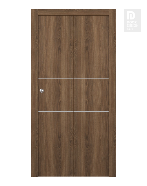 Optima 2H Pecan Nutwood Modern Interior Bifold Doors by Belldinni