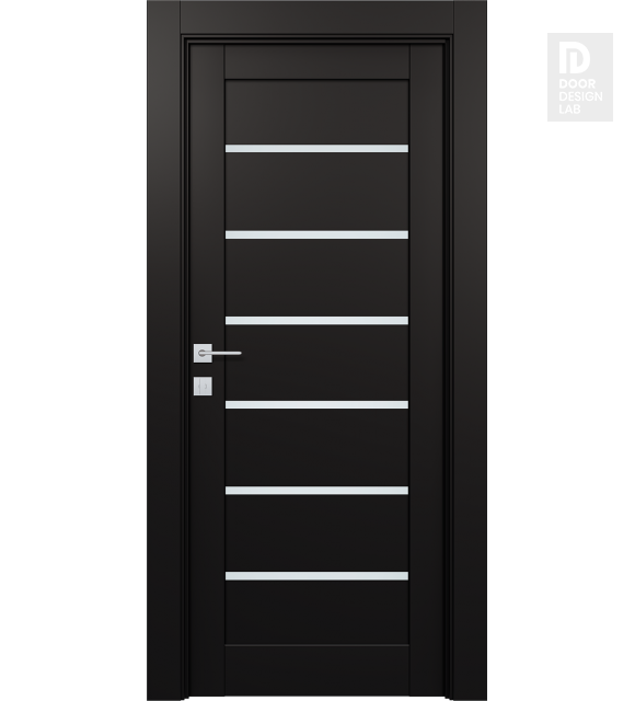 Modern Interior DOOR SLAB AVON 07-02 VETRO BLACK MATTE 18" X 96" X 1 3/4"
