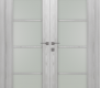 Avon 4 Lite Vetro Ribeira Ash Modern Interior Double Swing Doors by Belldinni