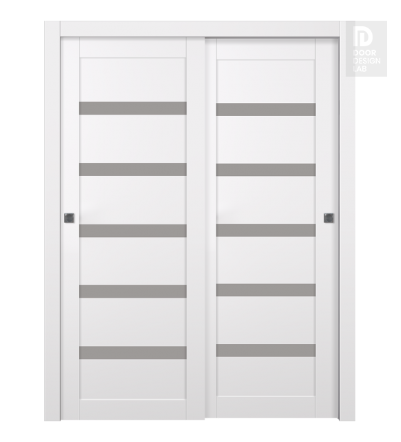 Leora Vetro Snow White Modern Interior Bypass Doors by Belldinni