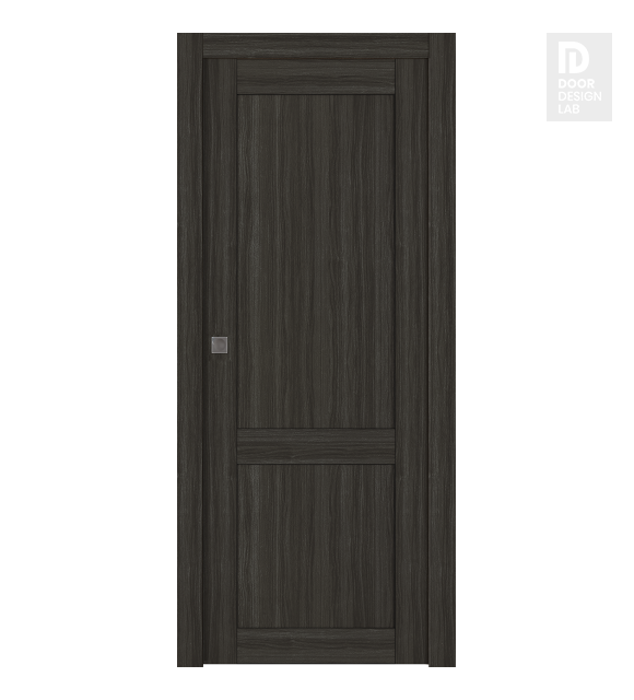 Shaker 2 Panel Gray Oak Modern Interior Pocket Door by Belldinni