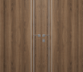 Optima 2V Pecan Nutwood Modern Interior Double Swing Doors by Belldinni