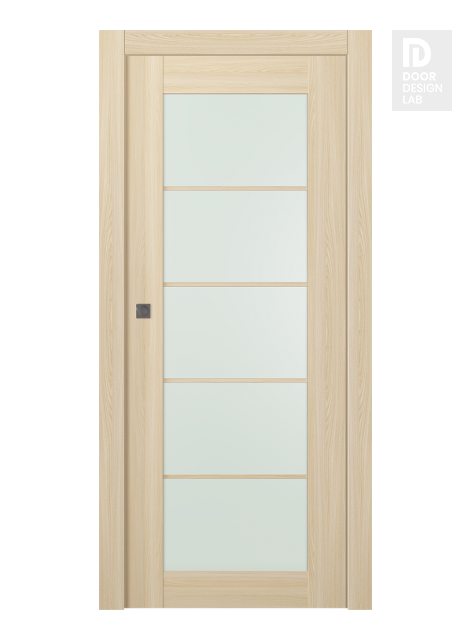 Avon 5 Lite Vetro Loire Ash Modern Interior Pocket Door by Belldinni
