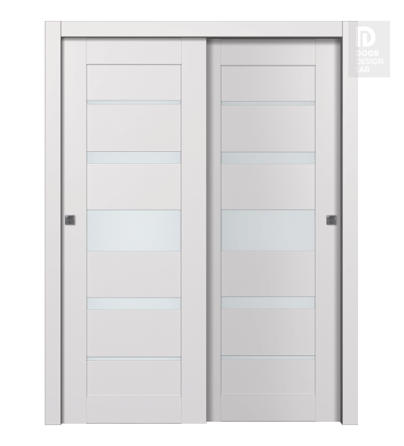 Avon 07-03 Vetro Snow White Modern Interior Bypass Doors by Belldinni