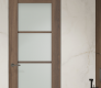 Avon 4 Lite Vetro Pecan Nutwood Modern Interior Frameless Door by Belldinni