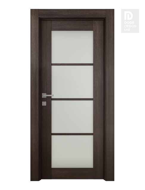 Avon 4 Lite Vetro Veralinga Oak Modern Interior Door by Belldinni