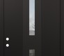 DIAMOND A6 36" X 96" BLACK/BLACK CLEAR GLASS PANEL BLACK LHI WITH TRANSOM FROSTED GLASS