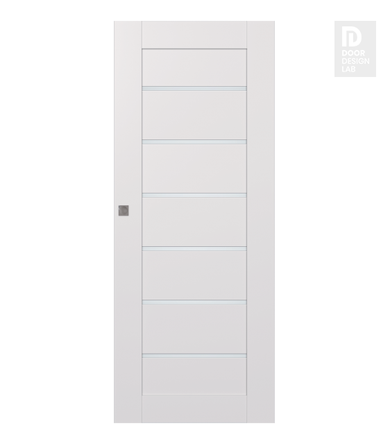 Avon 07-02 Vetro Snow White Modern Interior Hidden Barn Door by Belldinni