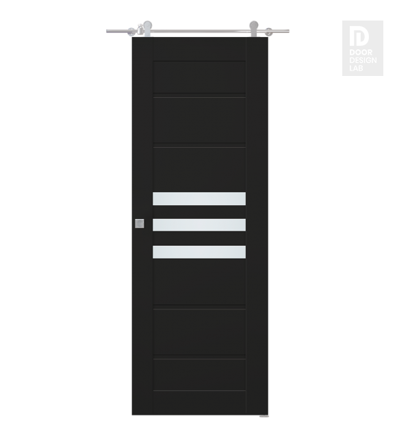 Dome Vetro Black Matte Modern Interior Barn Door by Belldinni