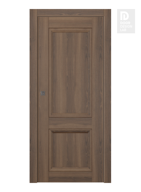 Oxford Duo 07 R Pecan Nutwood Modern Interior Pocket Door by Belldinni