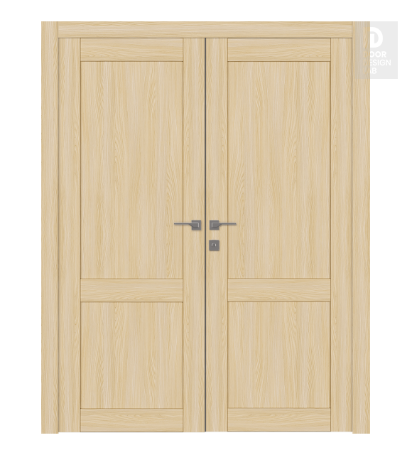 Shaker 2 Panel Loire Ash Modern Interior Double Swing Doors by Belldinni