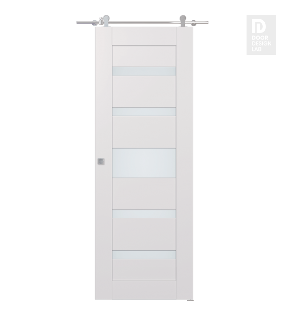 Avon 07-05 Vetro Snow White Modern Interior Barn Door by Belldinni