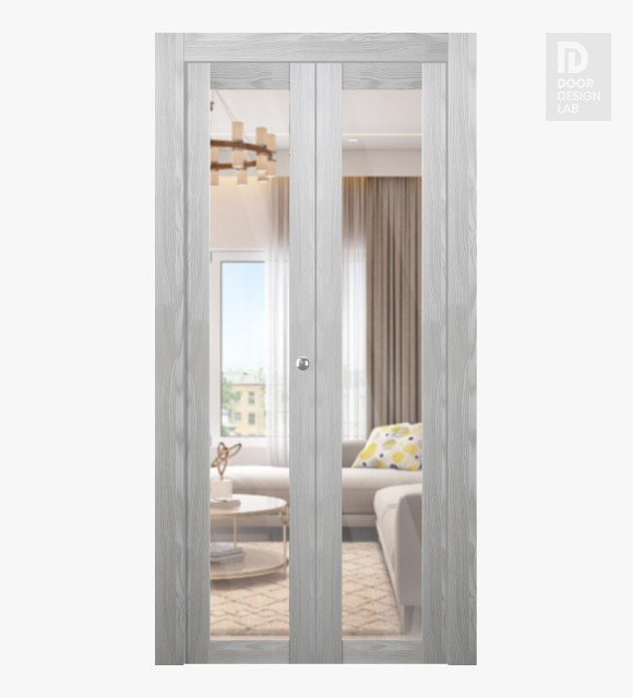 Avon 207 Clear Vetro Ribeira Ash Modern Interior Bifold Doors by Belldinni