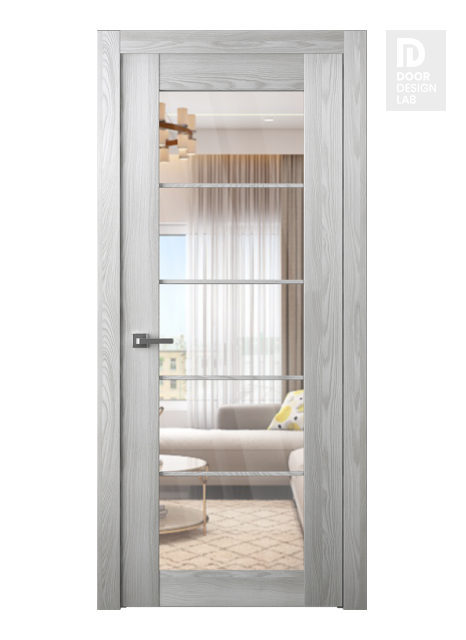 Avon 5 Lite Clear Vetro Ribeira Ash Modern Interior Door by Belldinni