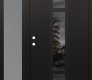 Modern Steel Front Door DIAMOND A9 52" X 80" BLACK/BLACK MIRRORED GLASS PANEL BLACK RHI WITH SIDELITE FROSTED GLASS