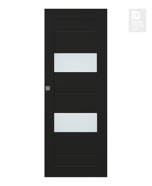 Vita Vetro Black Matte Modern Interior Hidden Barn Door by Belldinni