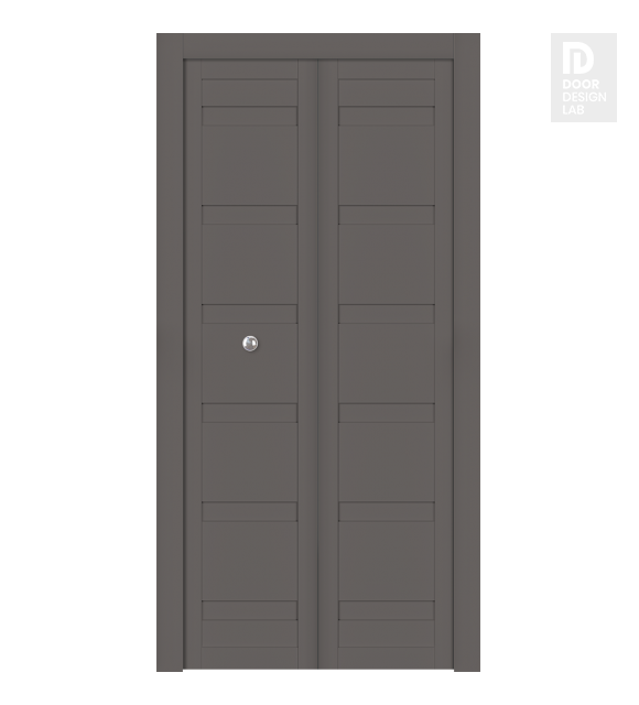 Louver Gray Matte Modern Interior Bifold Doors by Belldinni