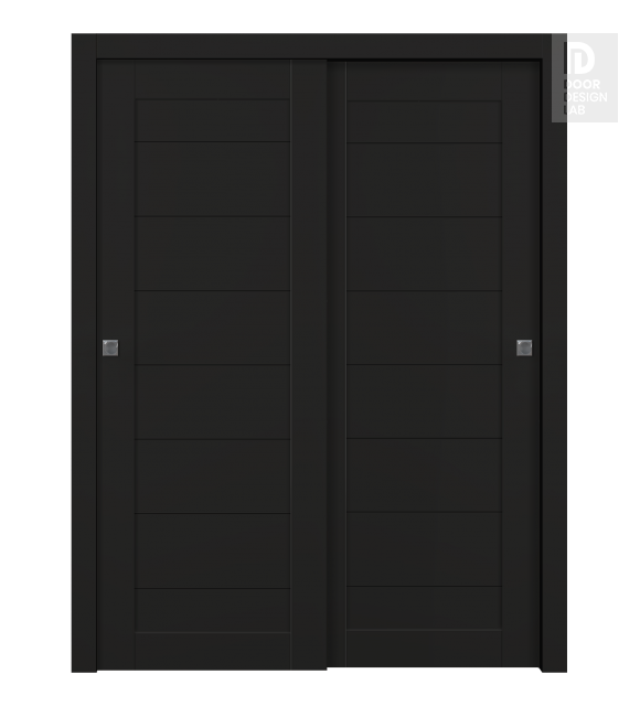 Ermi Black Matte Modern Interior Bypass Doors by Belldinni