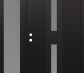 Modern Steel Front Door DIAMOND A6 52" X 80" BLACK/WHITE FROSTED GLASS PANEL BLACK RHI WITH SIDELITE FROSTED GLASS