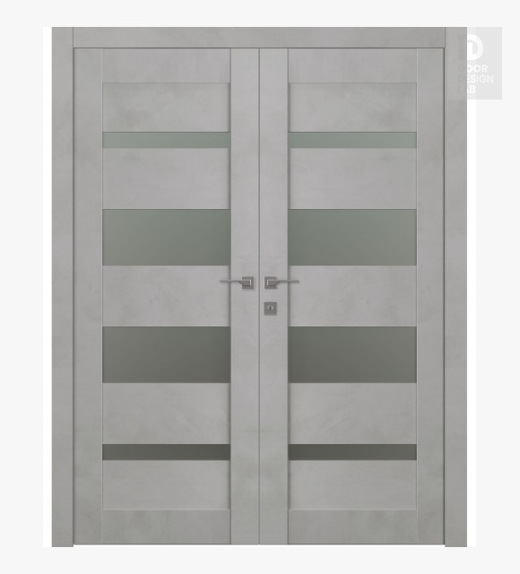 Avon 07-01 Vetro Light Urban Modern Interior Double Swing Doors by Belldinni