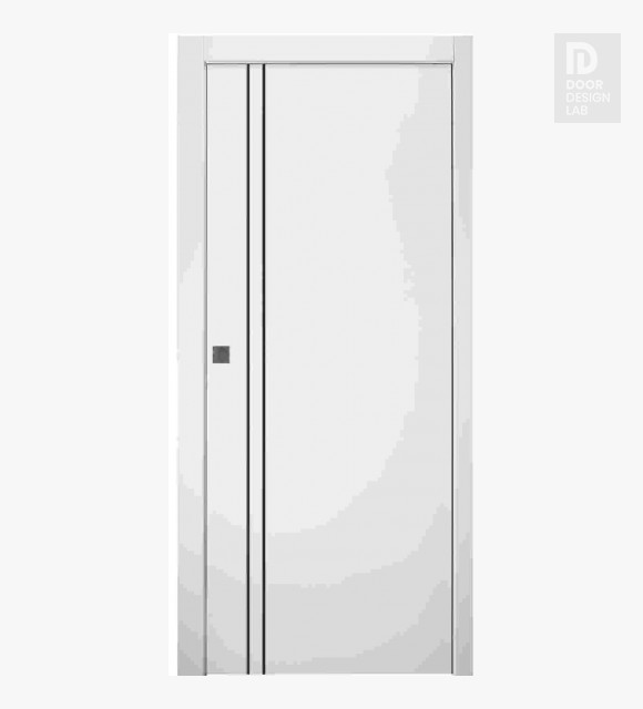 Smart Pro 2V Black Polar White Modern Interior Pocket Door by Belldinni