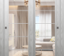 Avon 5 Lite Clear Vetro Ribeira Ash Modern Interior Bypass Doors by Belldinni