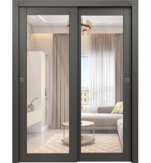 Avon 207 Clear Vetro Gray Matte Bypass doors