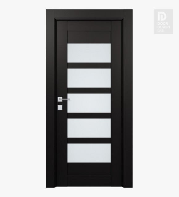 Avon 07-07 Vetro Black Matte Modern Interior Door by Belldinni