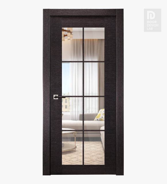 Avanti 8 Lite Clear Vetro Black Apricot Modern Interior Door by Belldinni