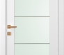 Palladio 202 4H Gold Strips Vetro Bianco Noble Modern Interior Door by Belldinni