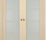 Avon 4 Lite Vetro Loire Ash Modern Interior Double Pocket Doors by Belldinni