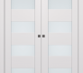 Avon 07-08 Vetro Snow White Modern Interior Double Pocket Doors by Belldinni
