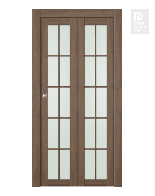 Avon 10 Lite Vetro Pecan Nutwood Modern Interior Bifold Doors by Belldinni